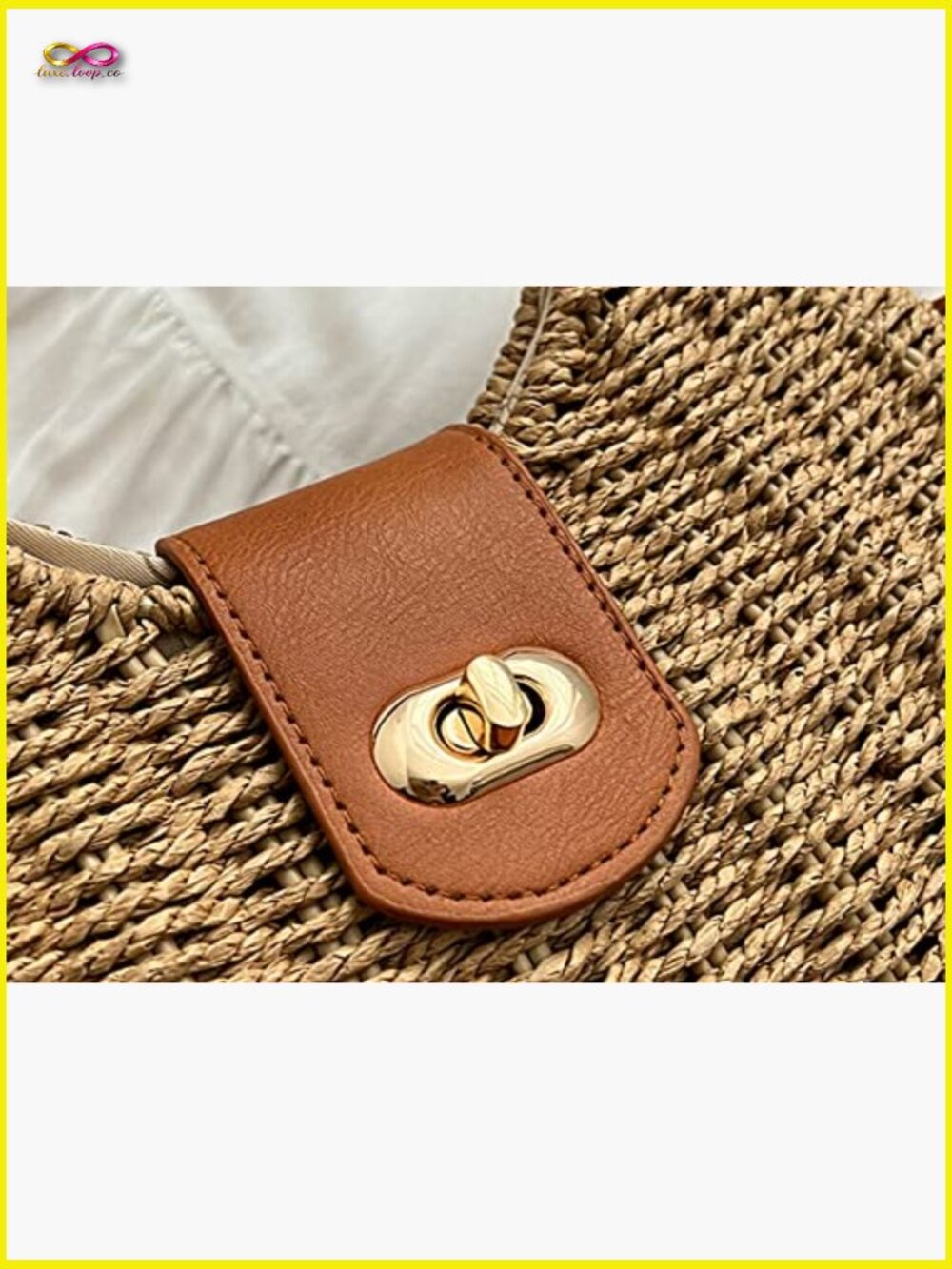 Straw Handwoven Crossbody Tote Bag Summer Beach Travel Clutch - Picture 6 of 6